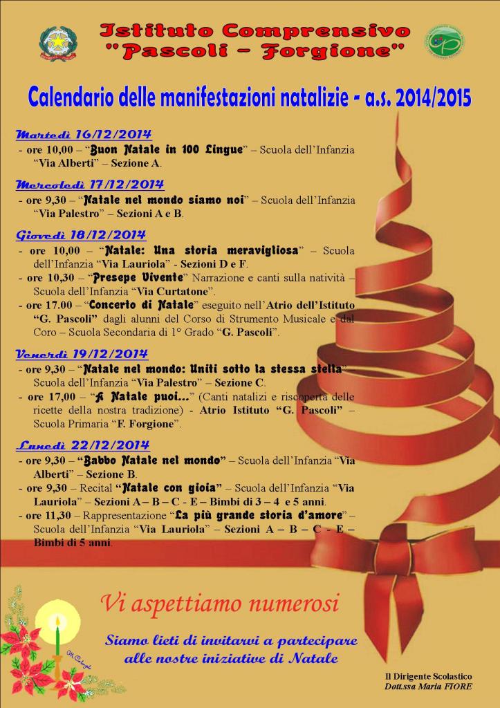 Calendario Manifestazioni natalizie - a.s. 2014.2015